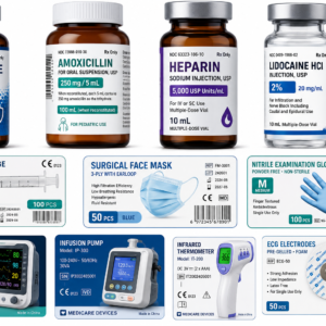 Etichete Medical & Pharma personalizate pentru dispozitive medicale, laboratoare și industria farmaceutică, imprimate UV și rezistente la dezinfectanți.